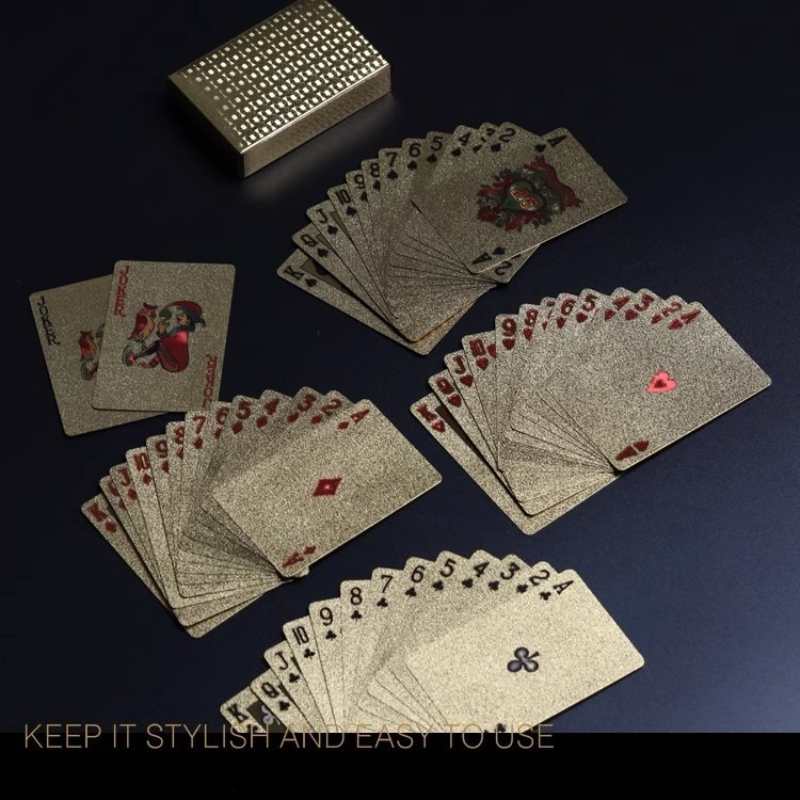 Board Game Uno - Cartes de poker professionnelles or et